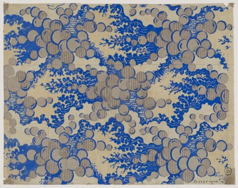 Vintage Bubble Pattern Textile Sketch