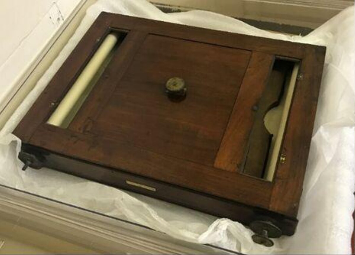 Antique Wooden Camera Sliding Back
