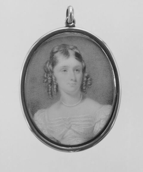 Oval Miniature Portrait Pendant of a Woman