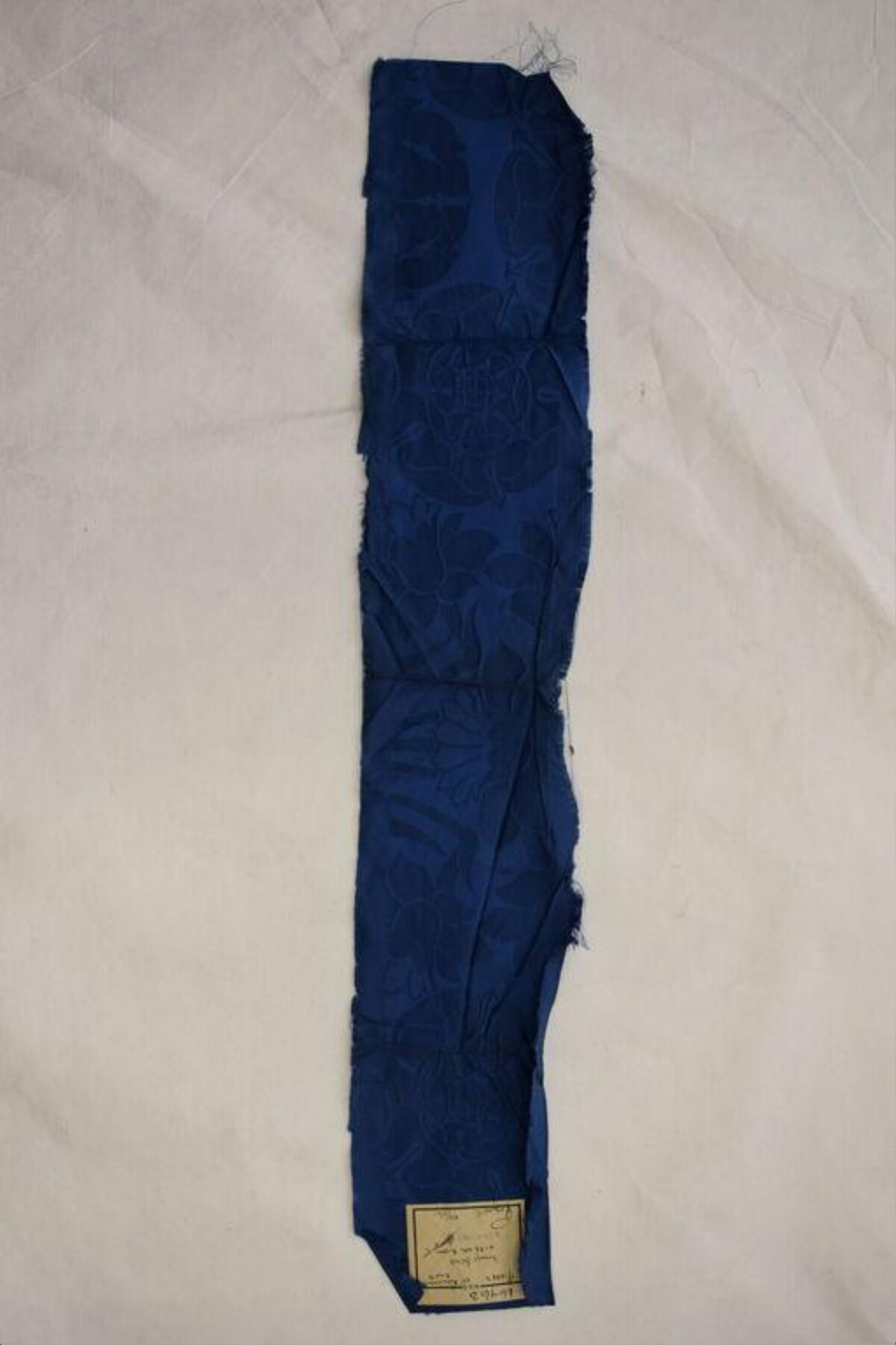 Antique Blue Patterned Fabric Sample