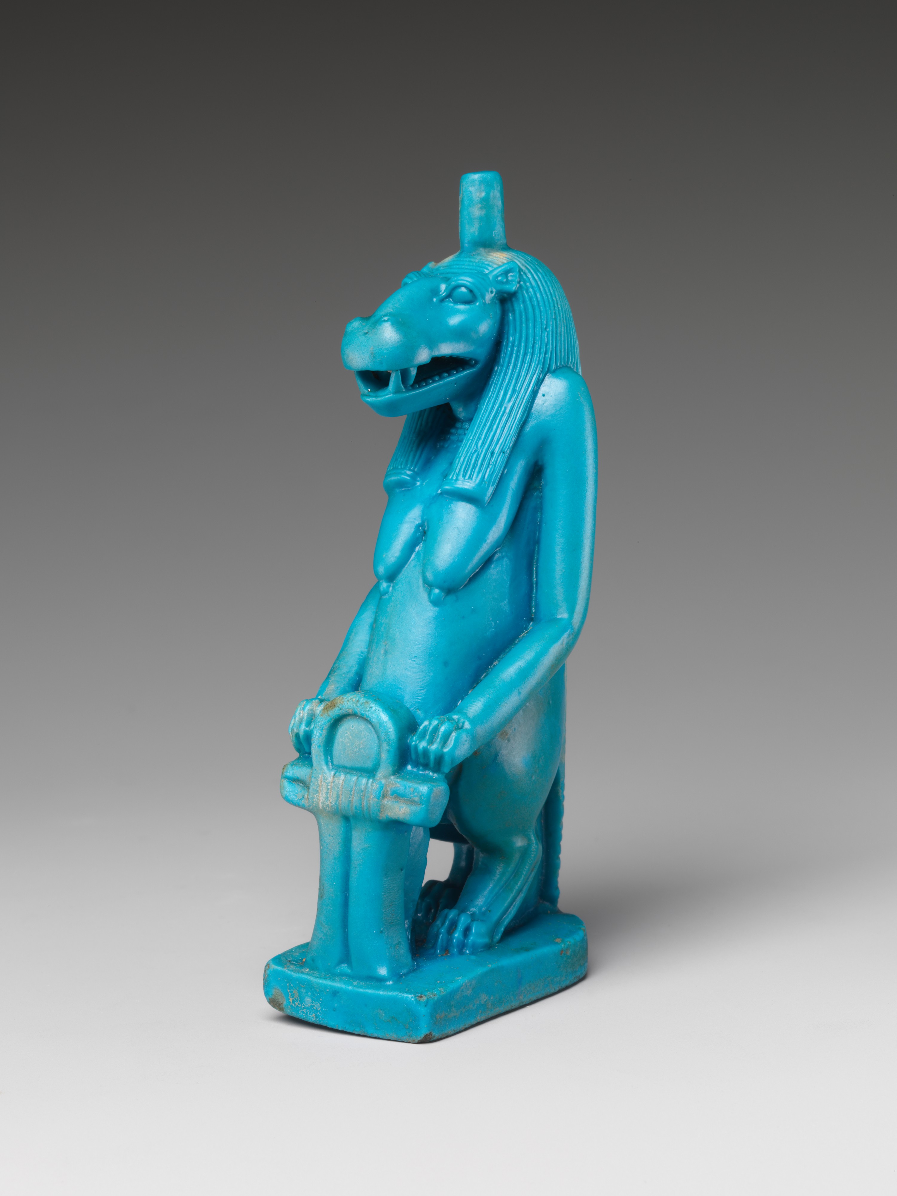 Blue Egyptian Hippo-headed Deity Statuette