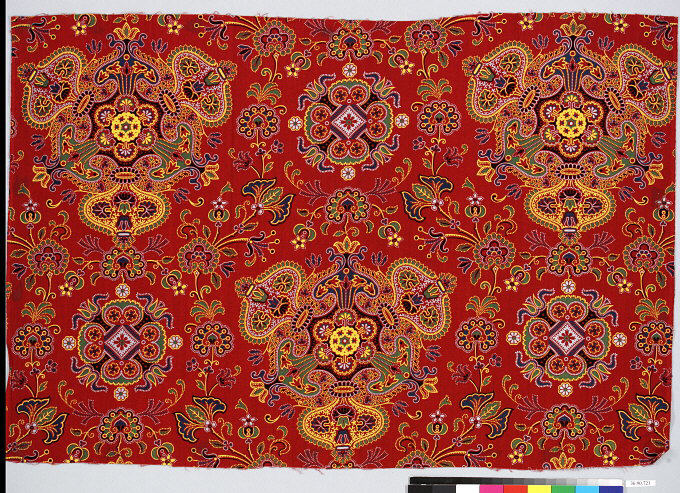 Red Traditional Ornate Textile Pattern