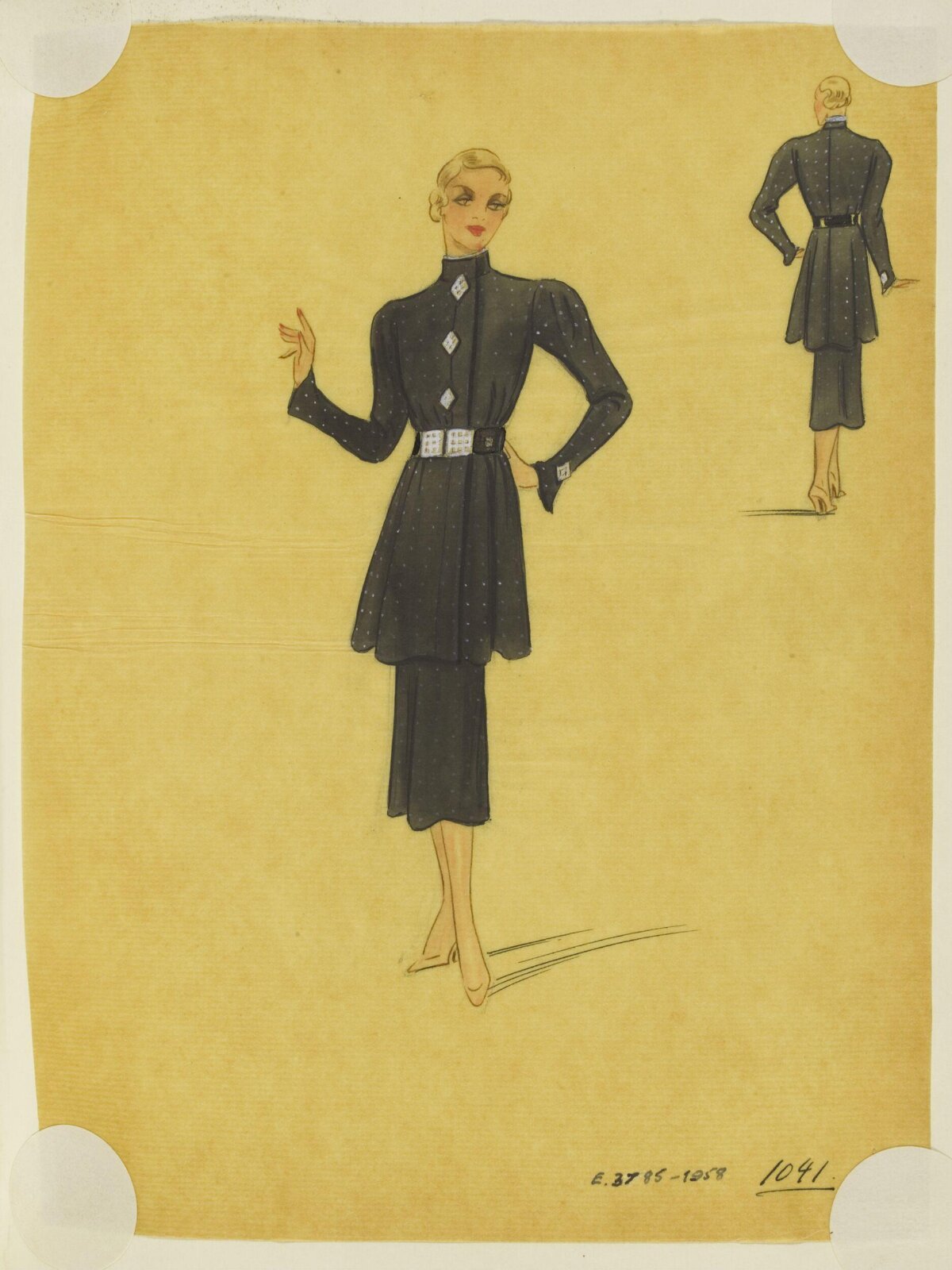 Vintage Women's Suit Fashion Sketch