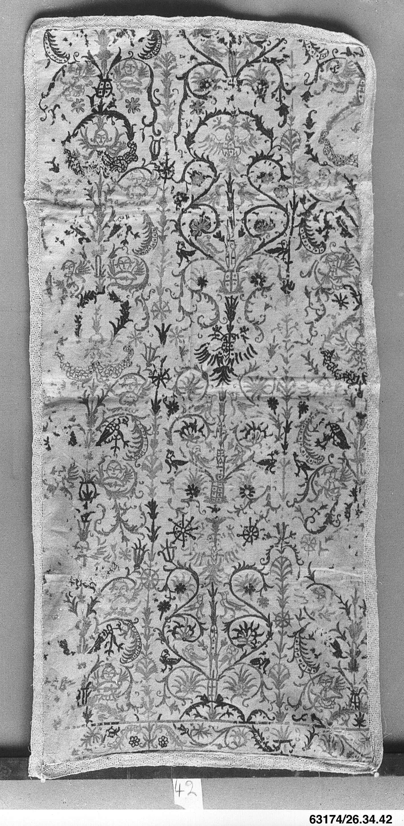 Antique Embroidered Textile Panel