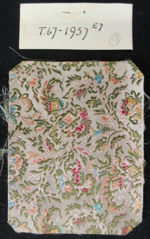 Brocade Fabric Sample with Museum Label