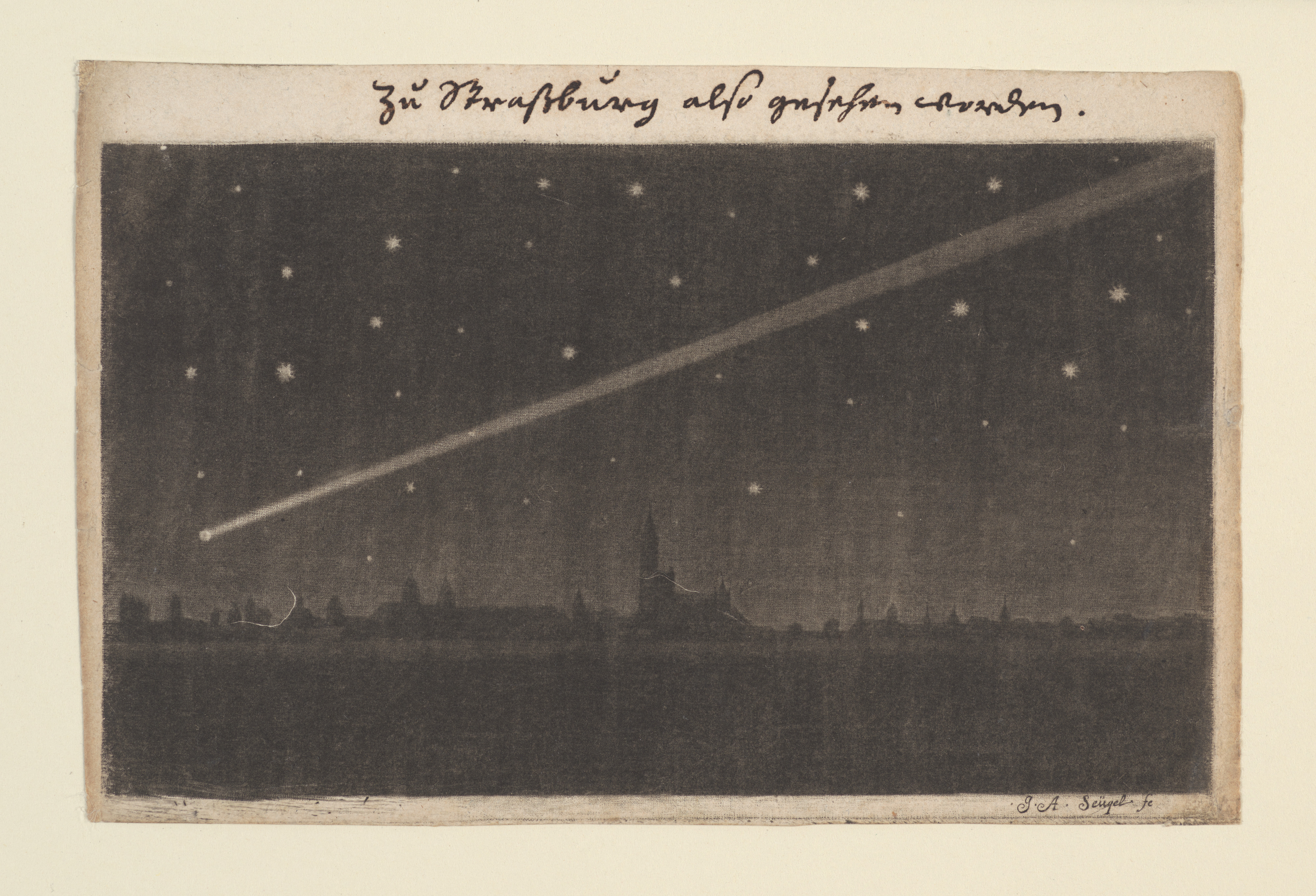 Great Comet Over Night City Skyline