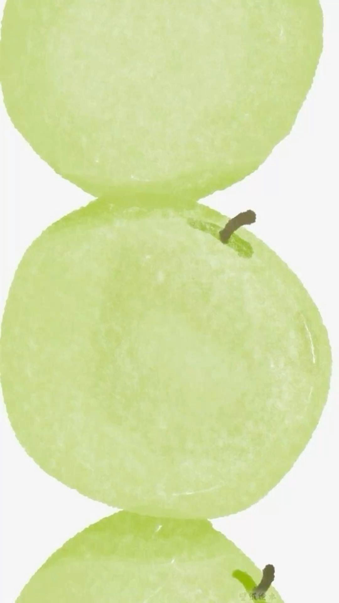 Stacked Peeled Green Grapes