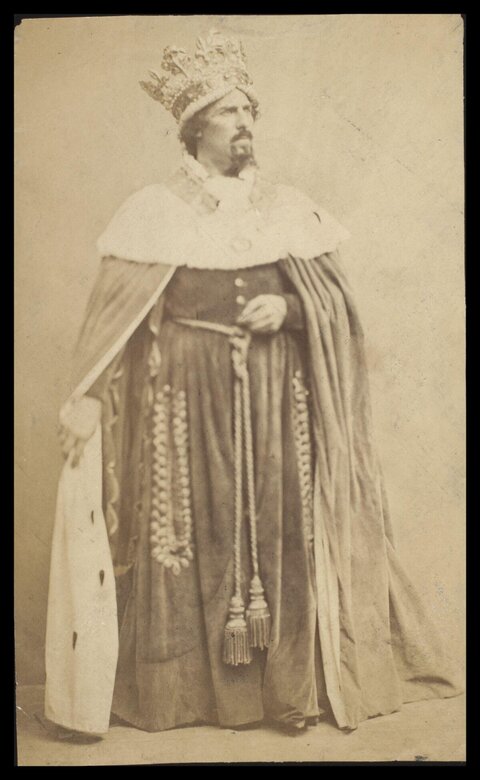 Man in King Costume Vintage Portrait