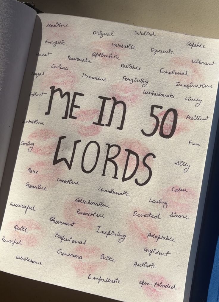 Me In 50 Words Journal Page