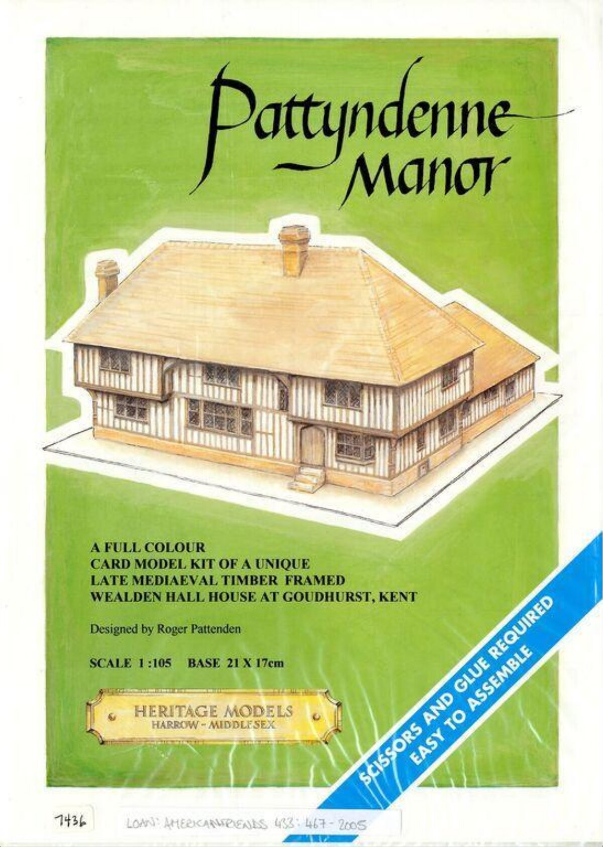 Pattyndenne Manor Card Model Kit Cover