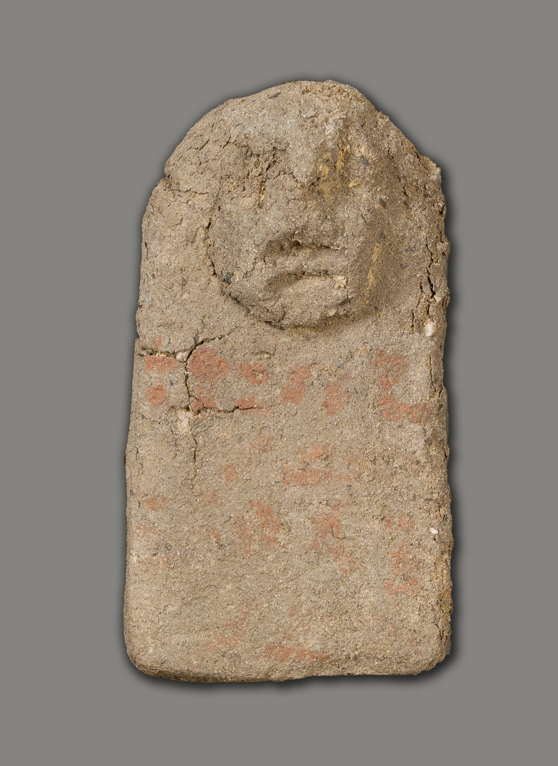 Ancient Clay Human Head Relief