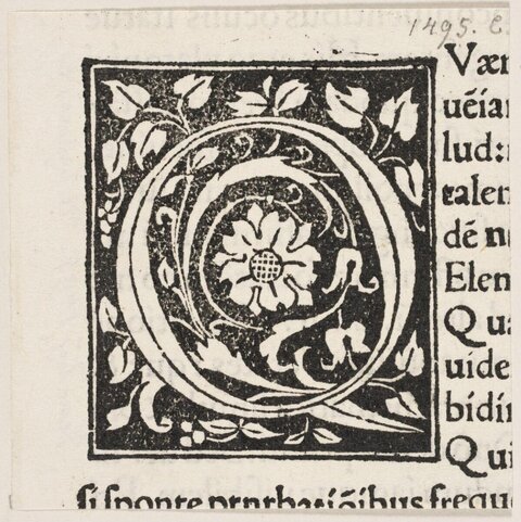 Decorated Initial Woodcut from 1495