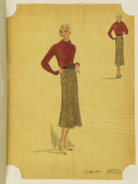 Vintage Women's Fashion Sketch