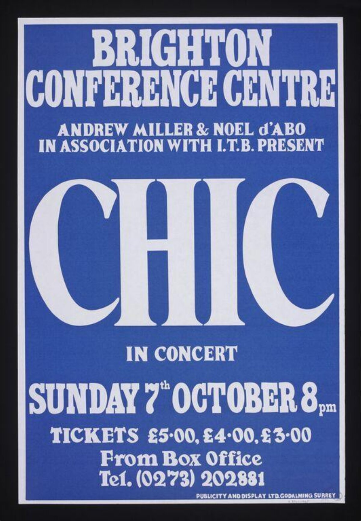 Chic Brighton Concert Poster — Posters