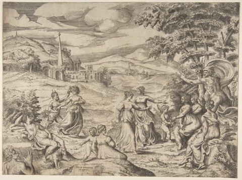 Mythological Landscape Engraving