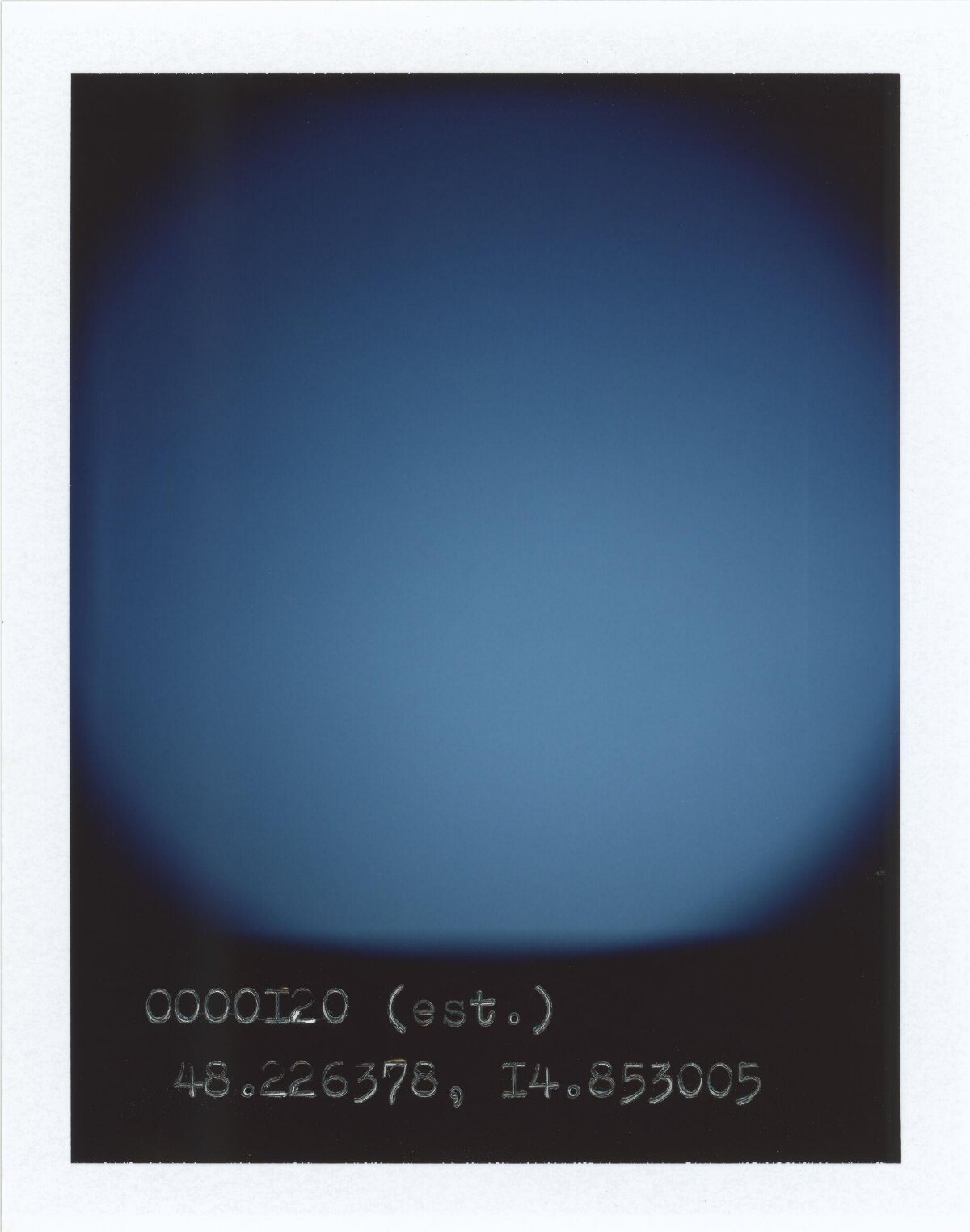 Blue Gradient Polaroid With Coordinate Text
