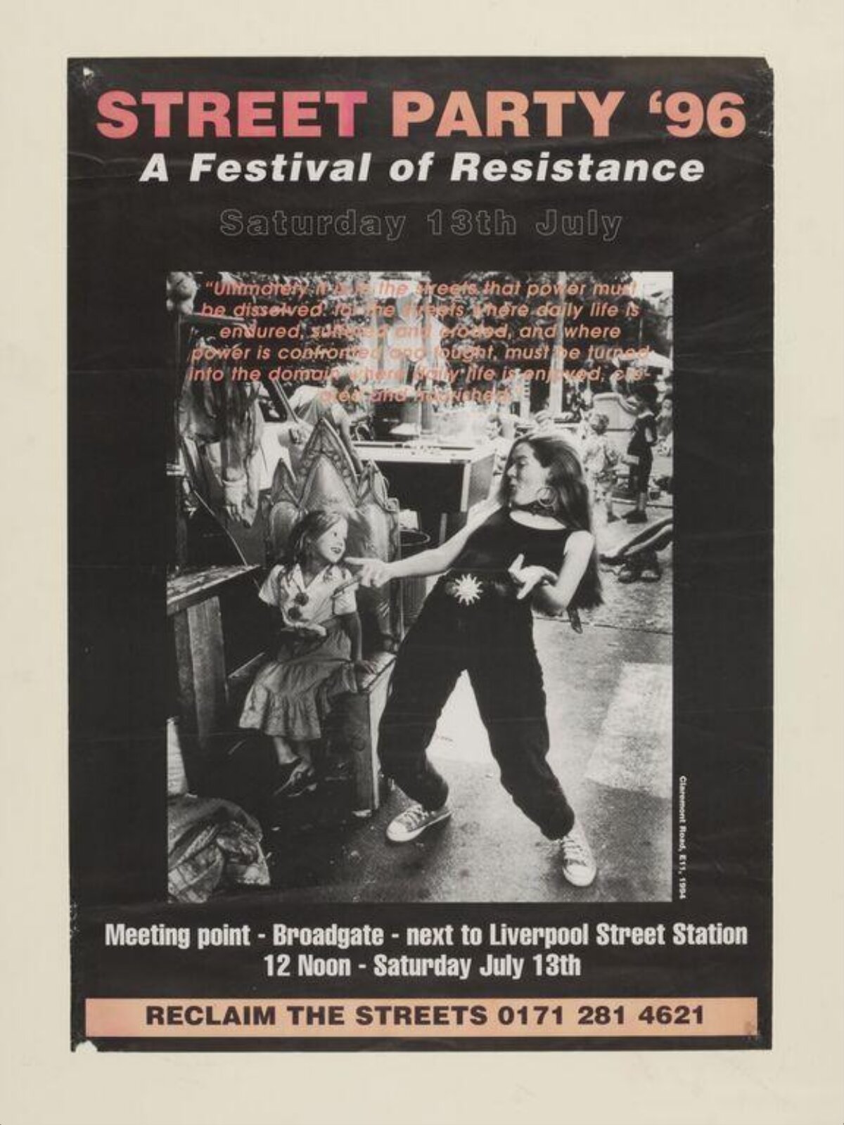 1996 Street Party Resistance Festival Poster