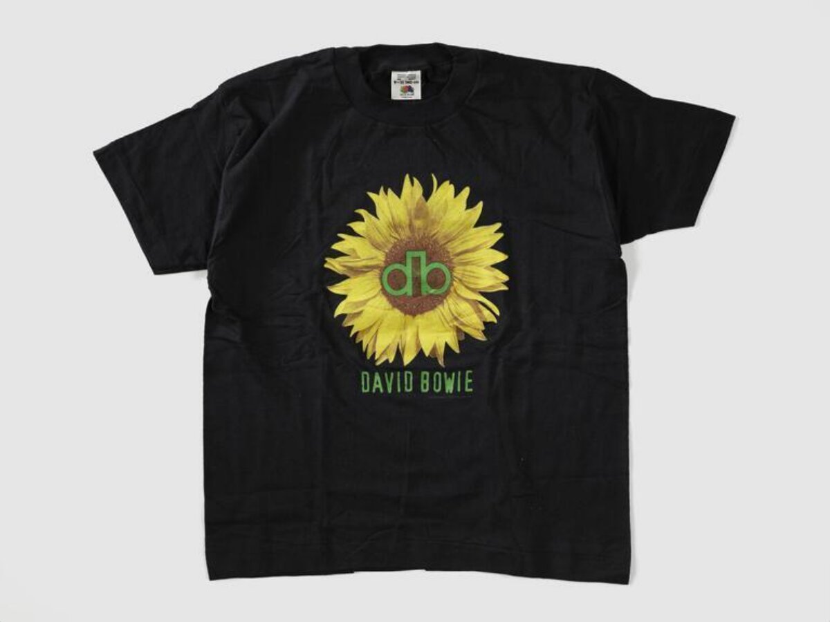 Black David Bowie Sunflower Print T-shirt