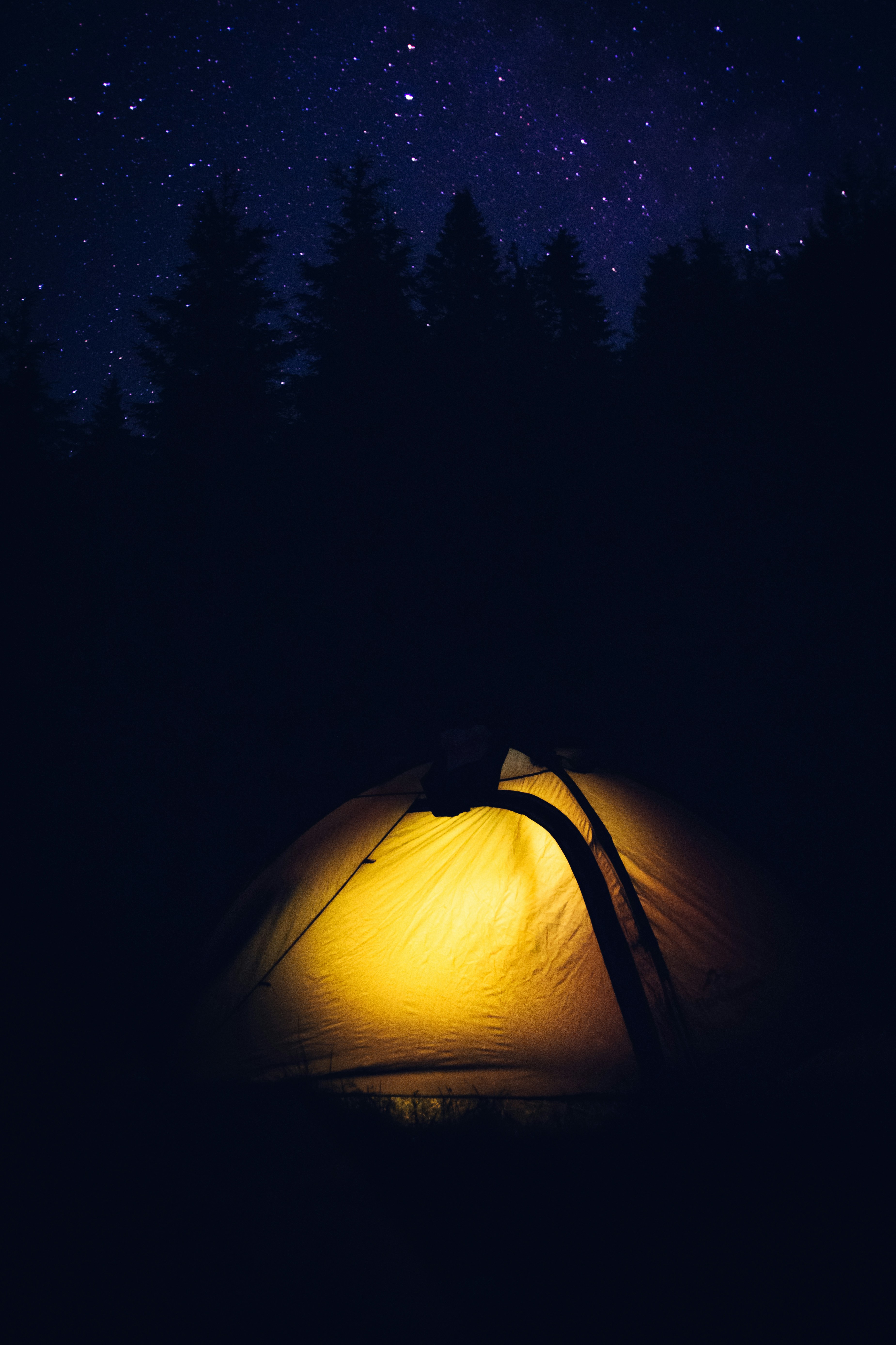 Camping Tent Under Starry Night
