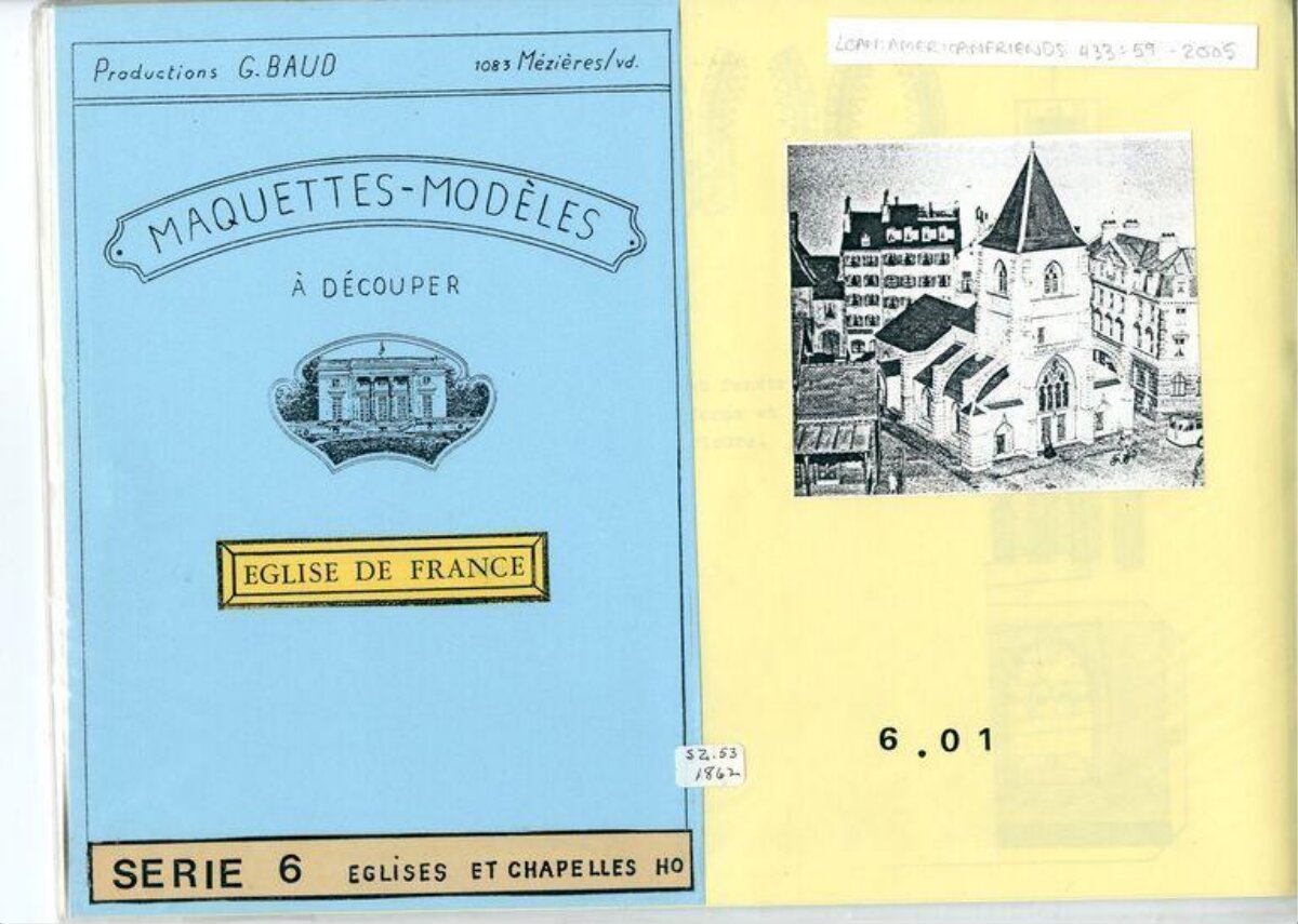 Vintage French Church Paper Model Kit
