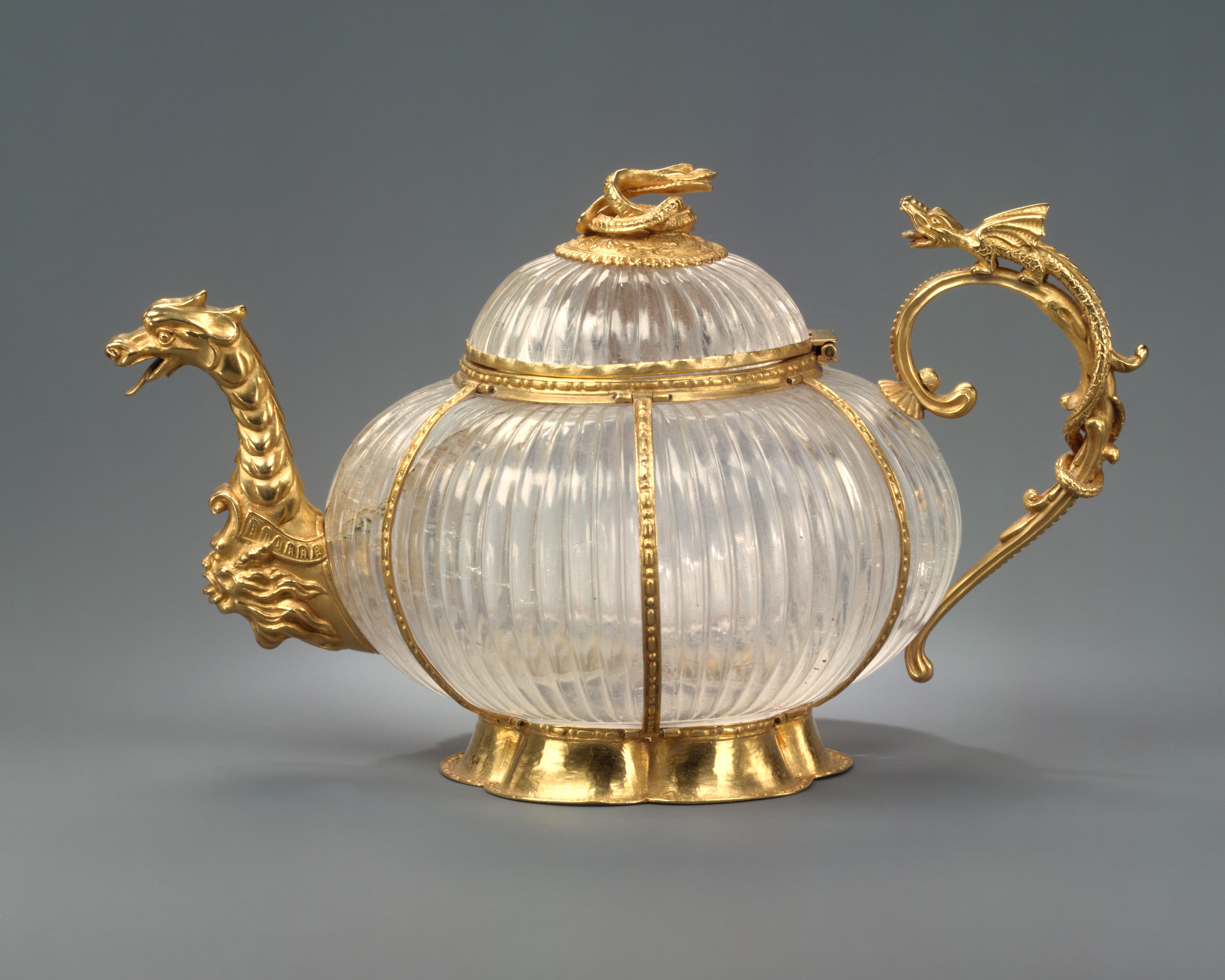 Gold-Mounted Rock Crystal Teapot