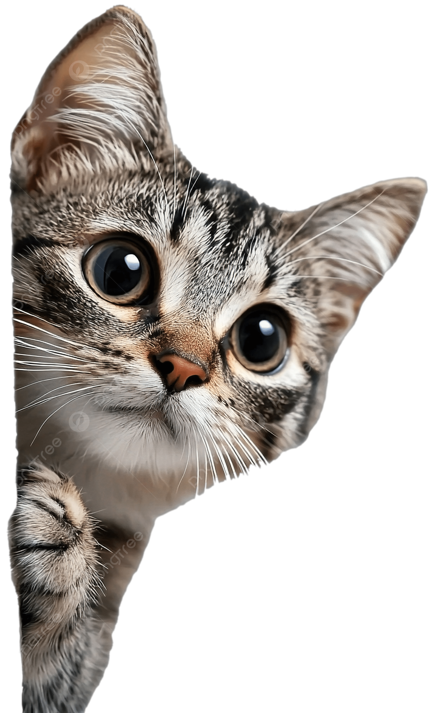 Curious Tabby Kitten Peeking Out