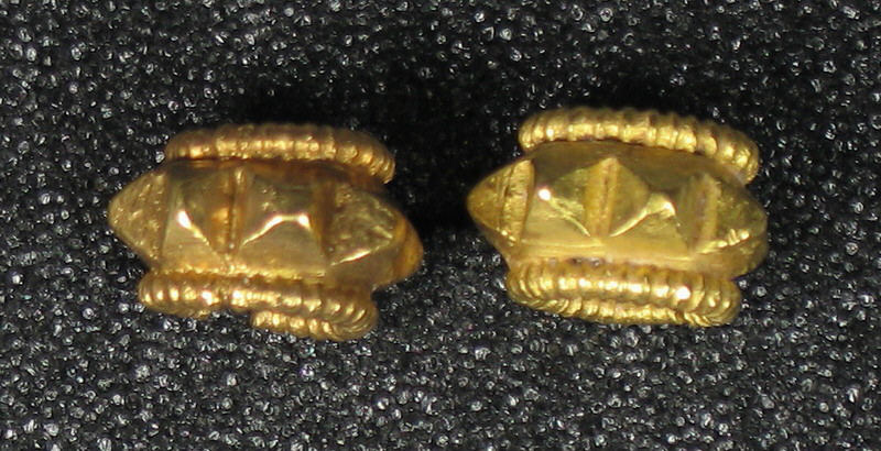 Pair of Ancient Gold Beads