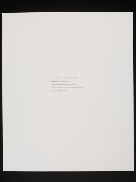 Photobook Publication Credit Page
