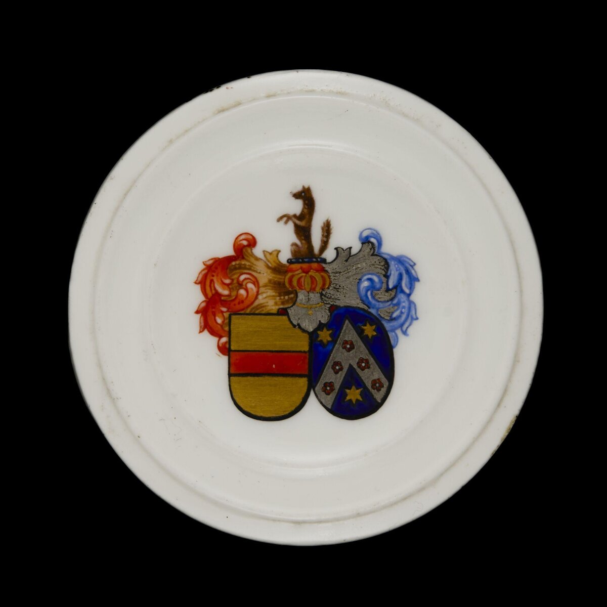 Heraldic Coat of Arms on White Ceramic
