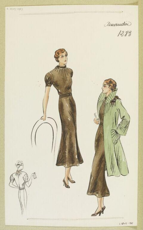 Vintage Women's Fashion Design Sketch