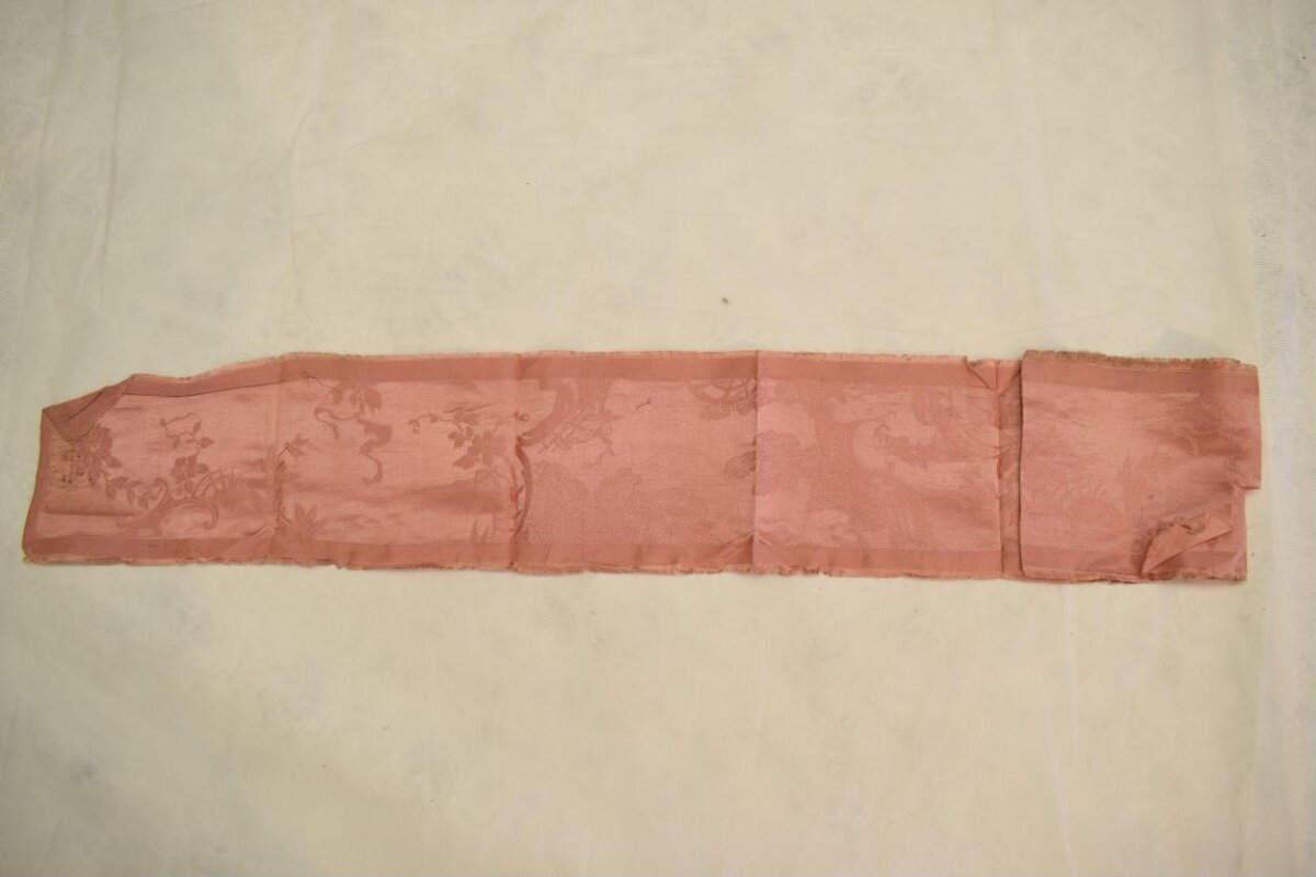 Pink Antique Floral Textile Fragment