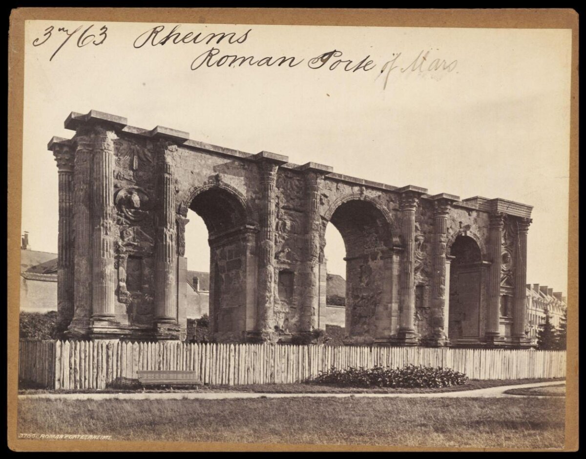 Old Photo of Roman Porte de Mars Rheims — Architecture Encyclopedia