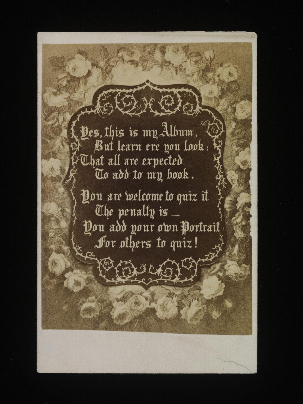 Victorian Album Poem Card