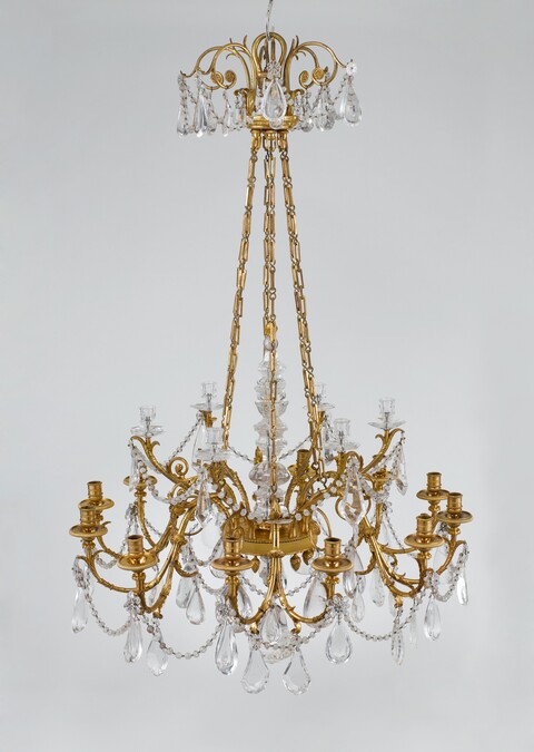 Ornate Gilt Crystal Chandelier
