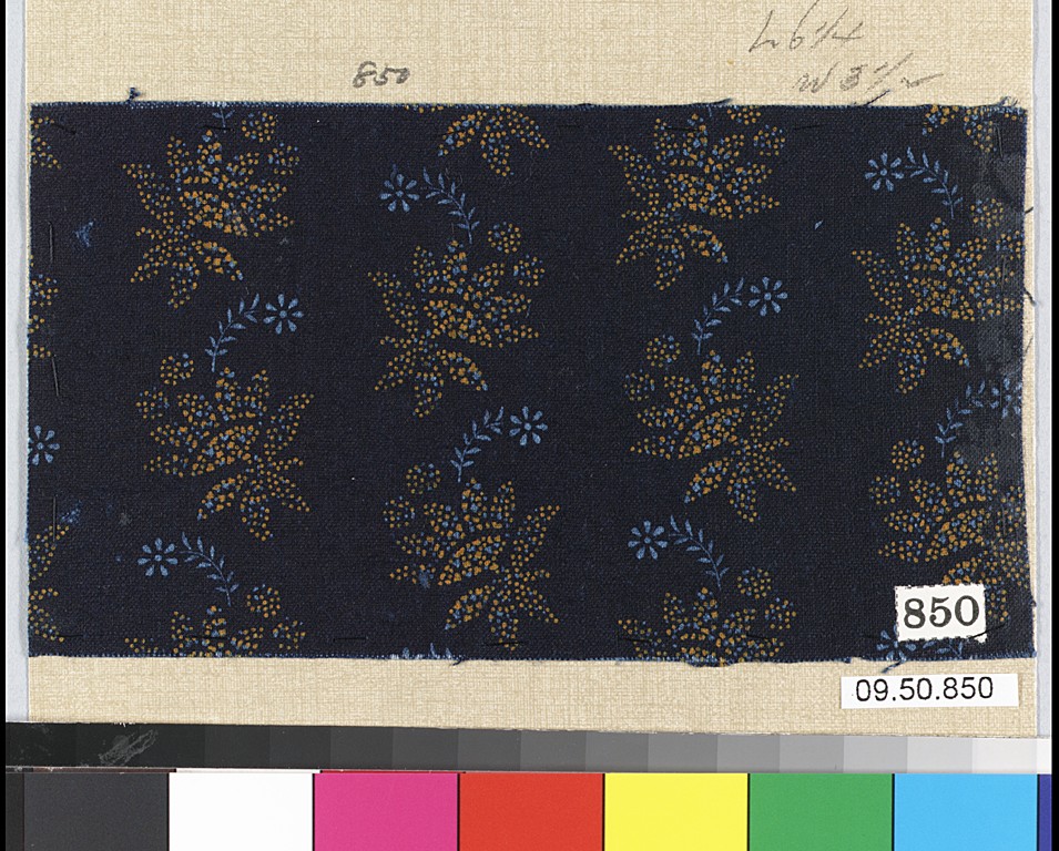 Vintage Dark Floral Fabric Swatch