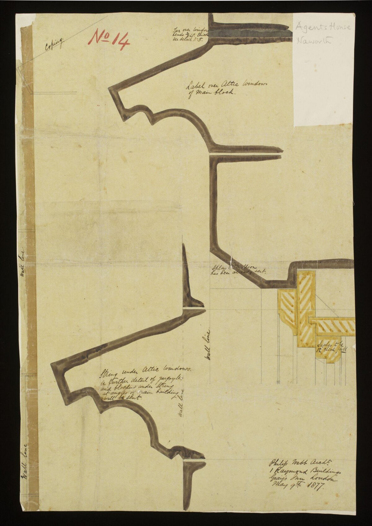1877 Architectural Drawing of Agents House