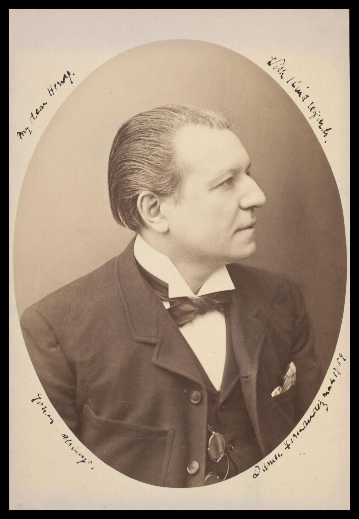 1889 Signed Vintage Portrait of a Man