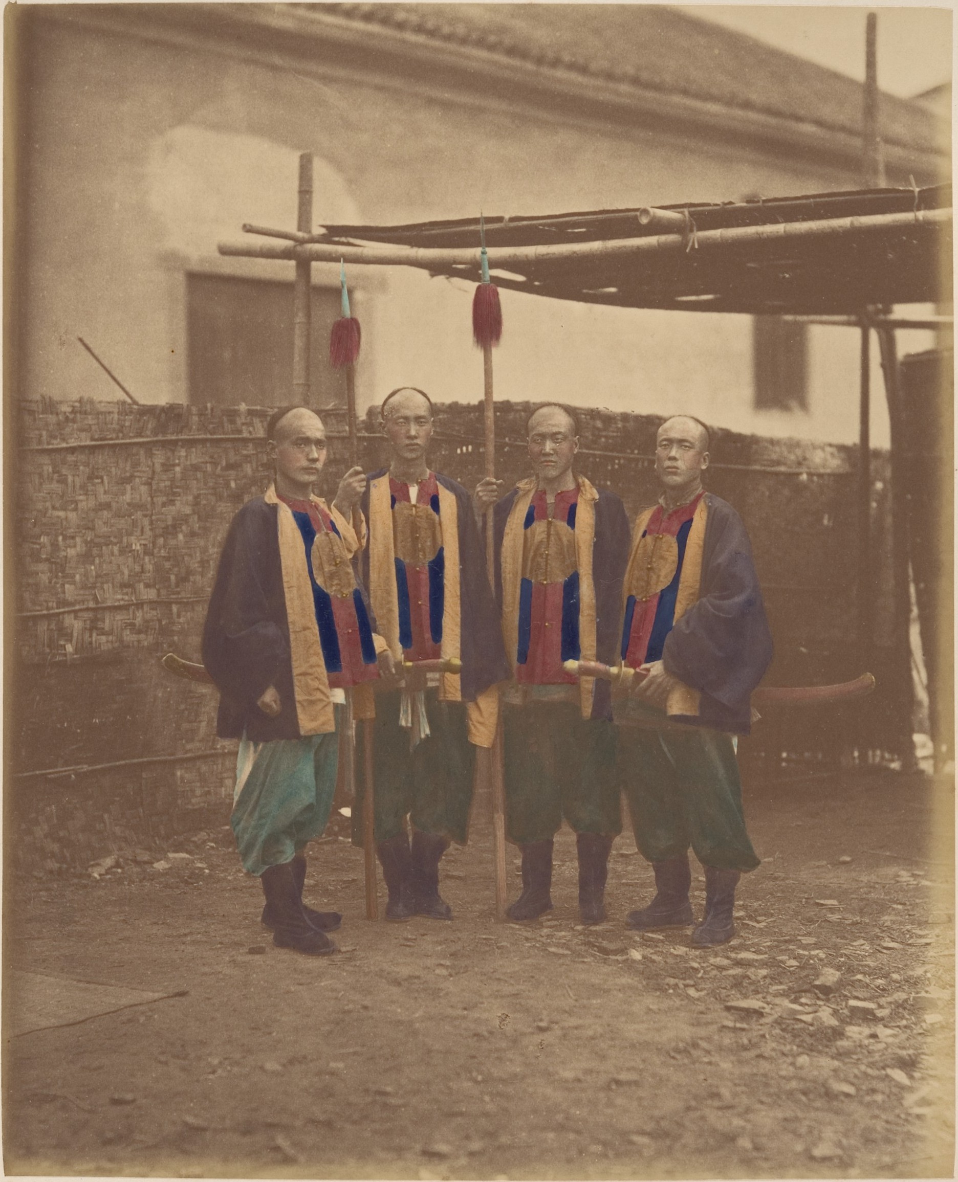 Old Photo of Four Qing Soldiers