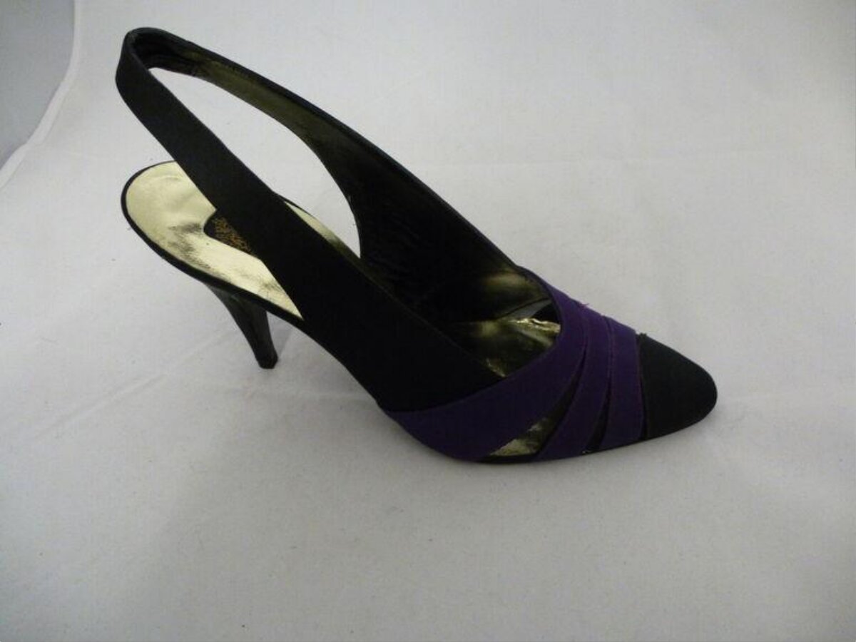 Black and Purple Slingback High Heel