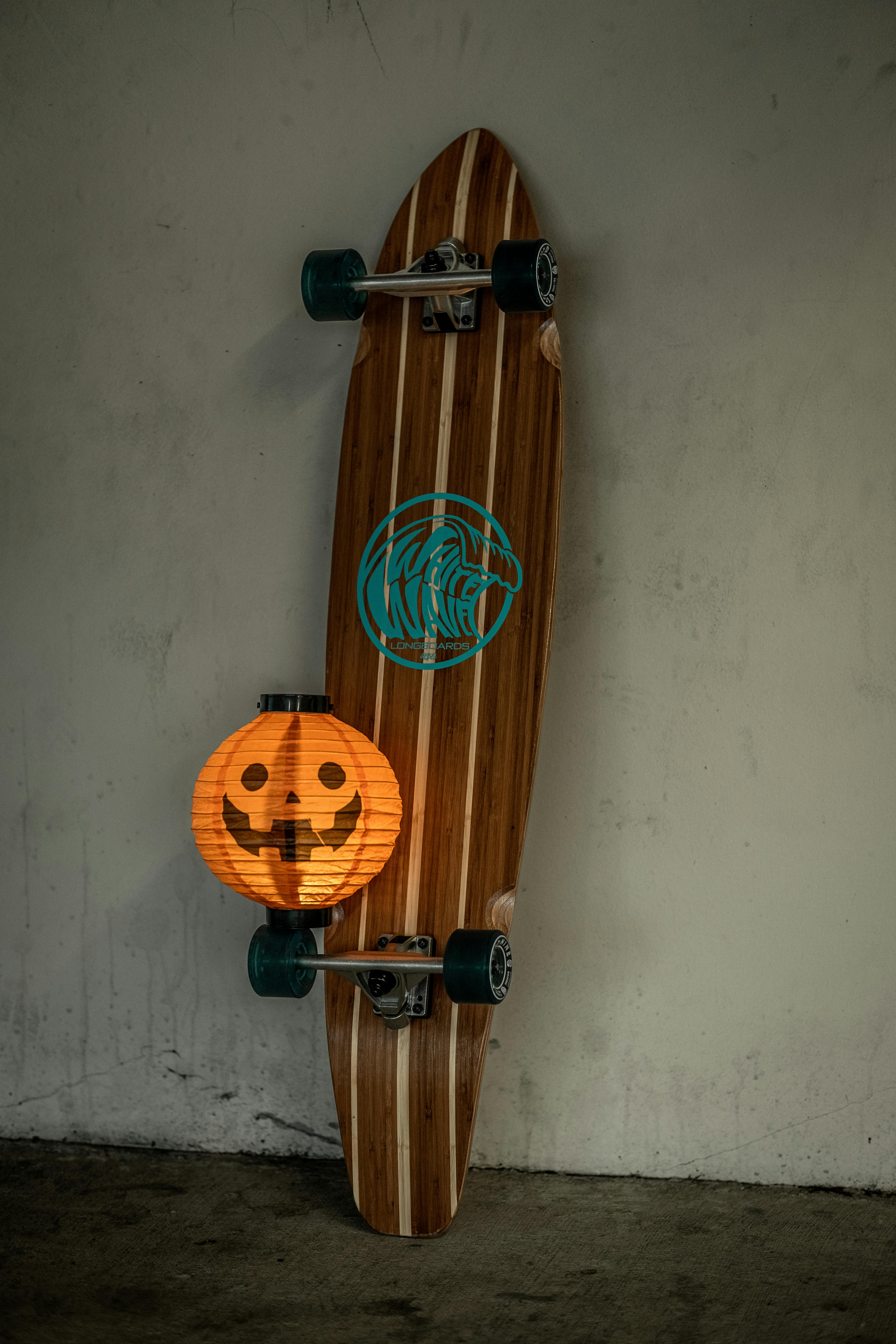 Longboard With Halloween Pumpkin Lantern