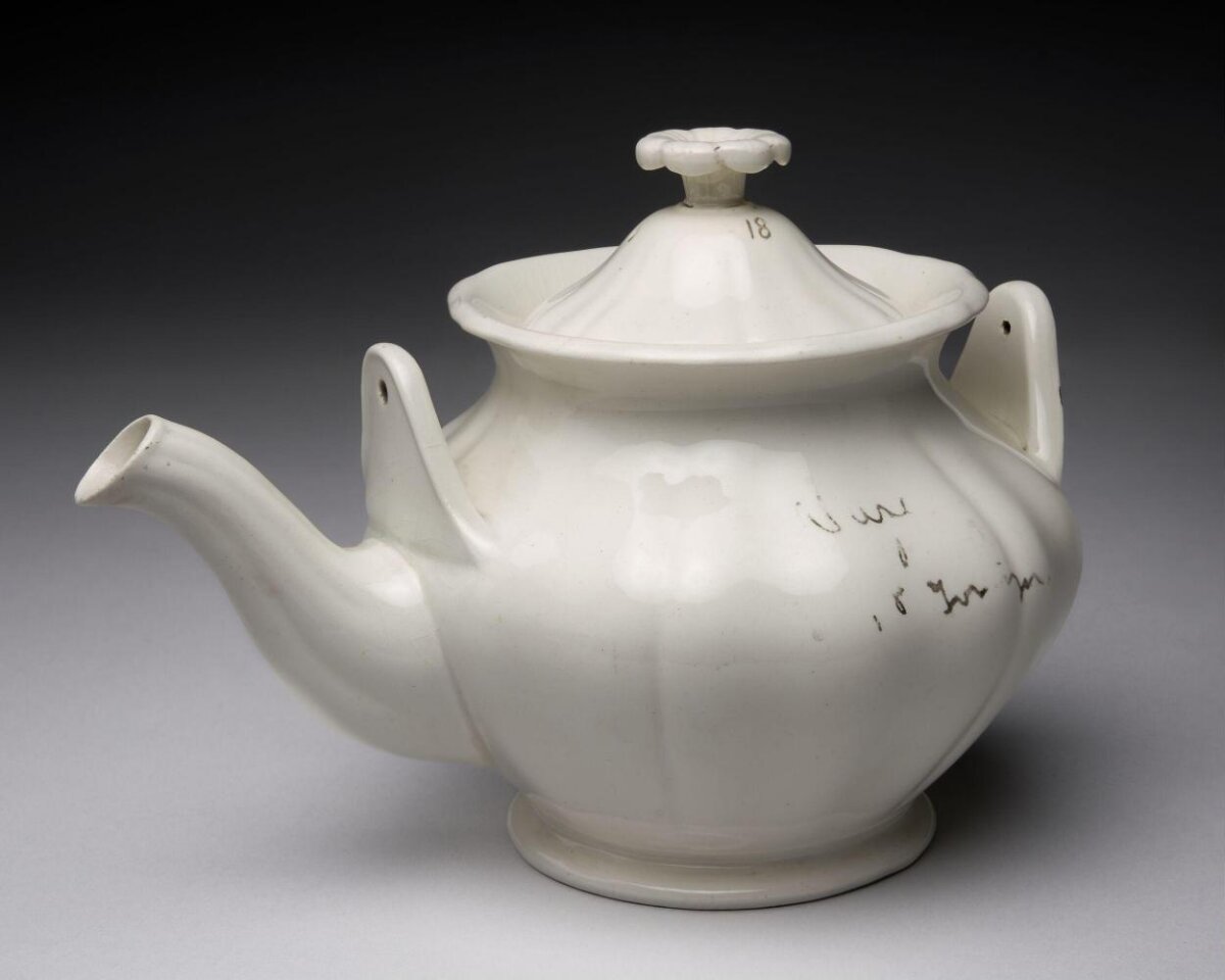 White Glazed Ceramic Teapot