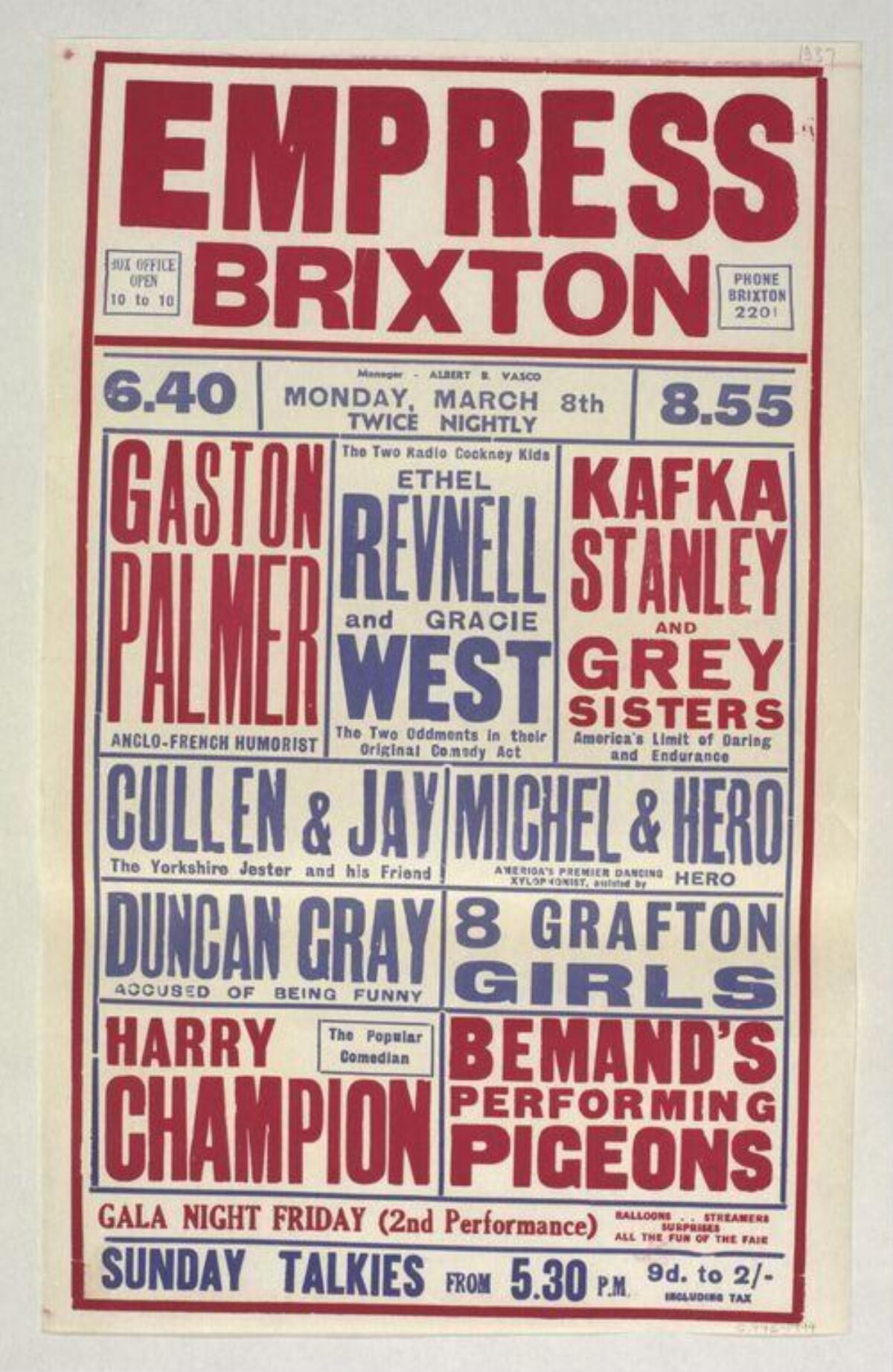 Vintage Empress Brixton Theatre Show Poster