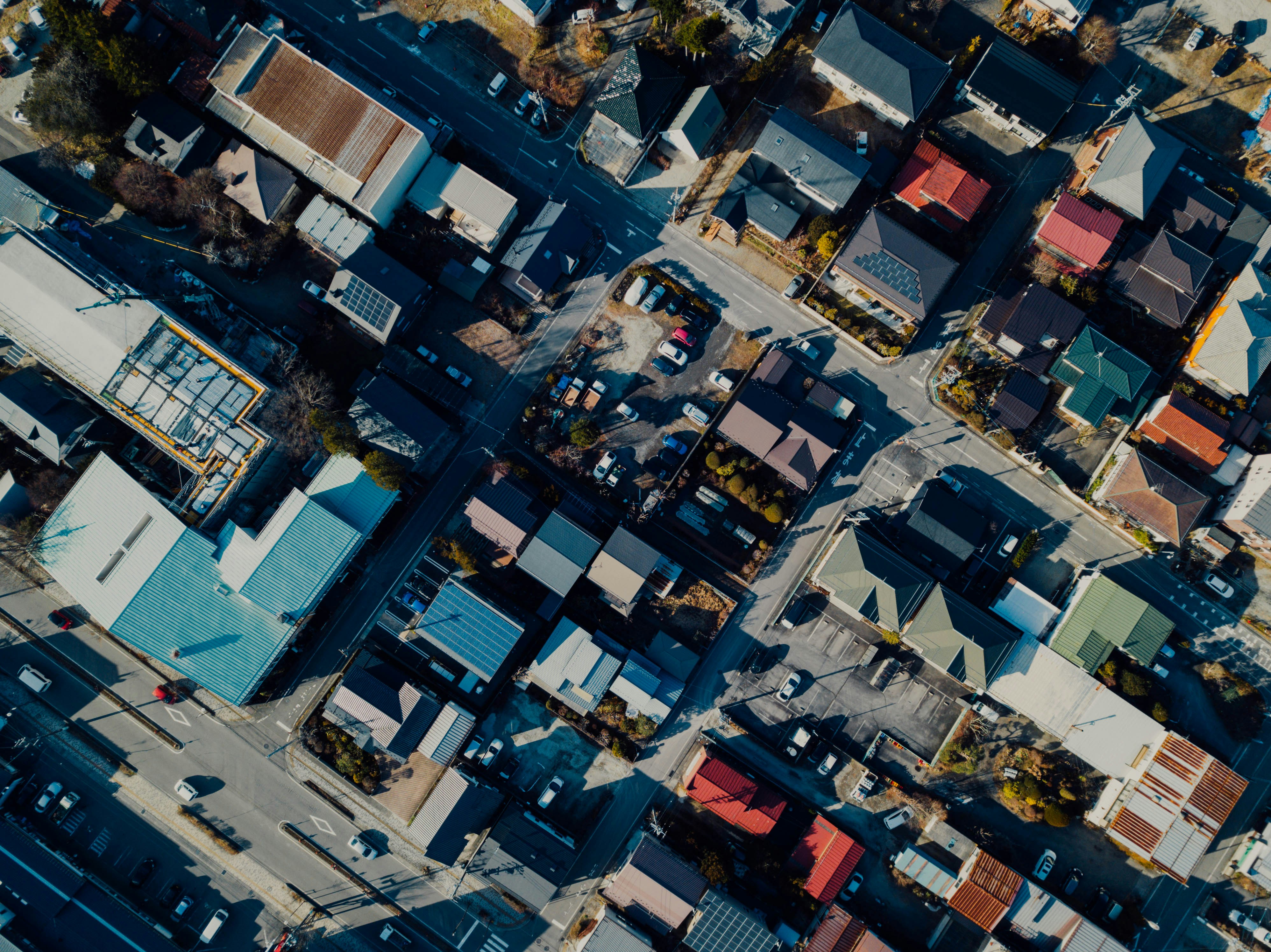 Aerial View of Suburban Residential Area — City