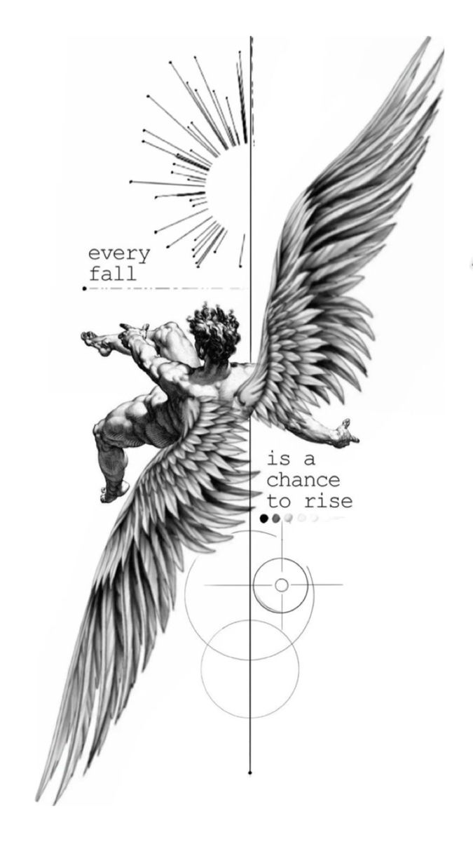 Falling Winged Angel Motivational Art