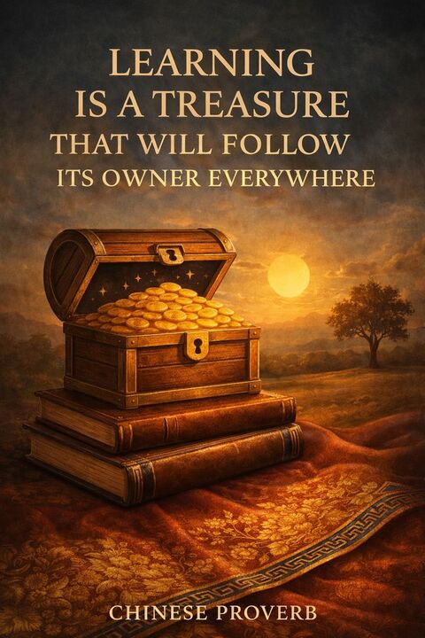Learning is a Treasure Proverb Poster