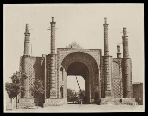 Historic Tiled Gate with Four Minarets