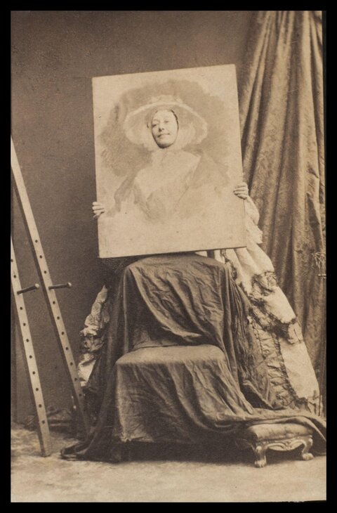 Vintage Optical Illusion Portrait Photo