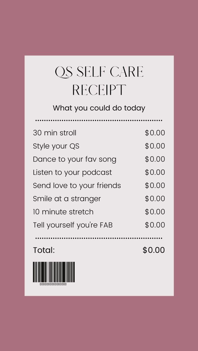 QS Self Care Receipt