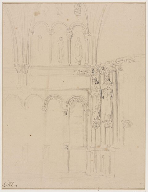 Pencil Sketch of Church Interior