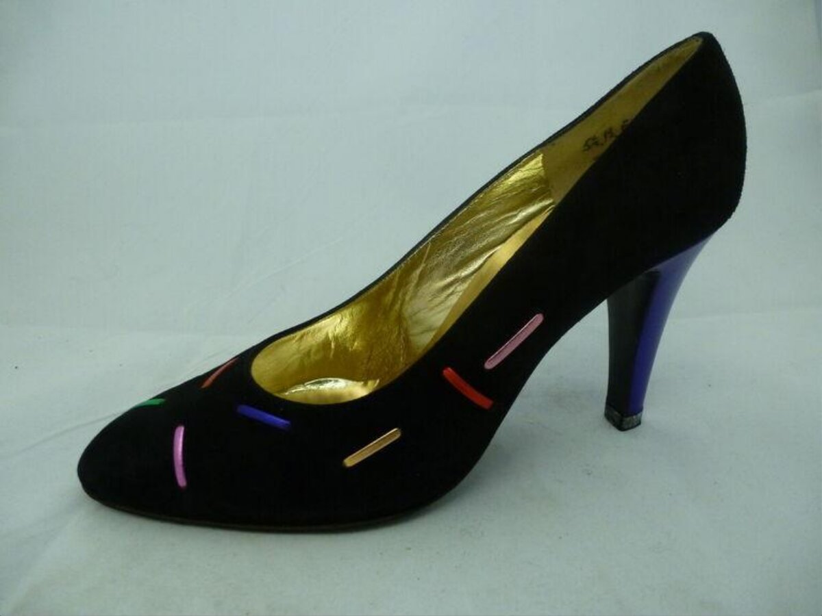Black Decorated High Heel Shoe
